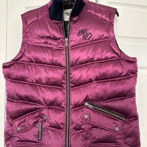 Purple Quilted Harley Davidson Vest